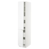 SEKTION / MAXIMERA Armoire haute+2portes/tabl/4tiroirs, blanc/Axstad blanc mat, 15x24x80 "