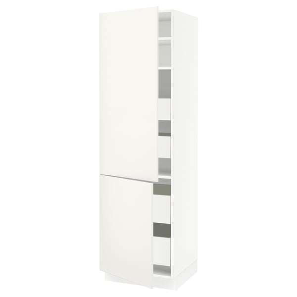 SEKTION / MAXIMERA Armoire haute+2portes/tabl/4tiroirs, blanc/Veddinge blanc, 24x24x80 "