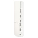SEKTION / MAXIMERA Armoire haute+2portes/tabl/4tiroirs, blanc/Veddinge blanc, 18x15x80 "