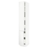 SEKTION / MAXIMERA Armoire haute+2portes/tabl/4tiroirs, blanc/Voxtorp blanc mat, 15x24x90 "