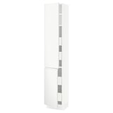 SEKTION / MAXIMERA Armoire haute+2portes/tabl/4tiroirs, blanc/Voxtorp blanc mat, 15x15x80 "