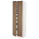 SEKTION / MAXIMERA Armoire haute 4 portes/5 tiroirs, blanc/Tistorp effet noyer foncé, 30x24x90 "
