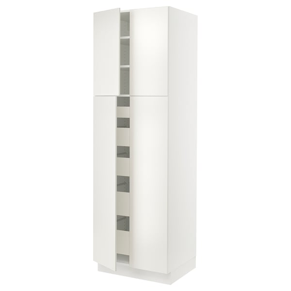 SEKTION / MAXIMERA Armoire haute 4 portes/5 tiroirs, blanc/Veddinge blanc, 30x24x90 "