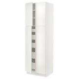 SEKTION / MAXIMERA Armoire haute 4 portes/5 tiroirs, blanc/Veddinge blanc, 30x24x90 "