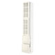 SEKTION / MAXIMERA Armoire haute av 2 ptes vitr/2 tir, blanc/Bodbyn blanc cassé, 15x15x90 "