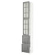 SEKTION / MAXIMERA Armoire haute av 2 ptes vitr/2 tir, blanc/Bodbyn gris, 15x15x90 "