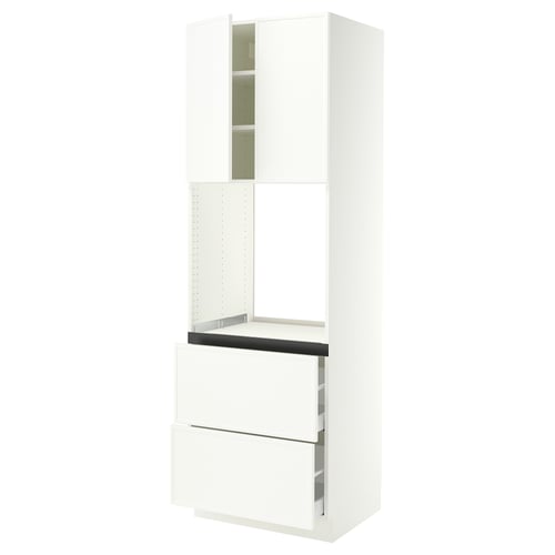 SEKTION / MAXIMERA Armoire haute four 2 tir/2 ptes, blanc/Aspudden blanc mat, 30x24x90 "