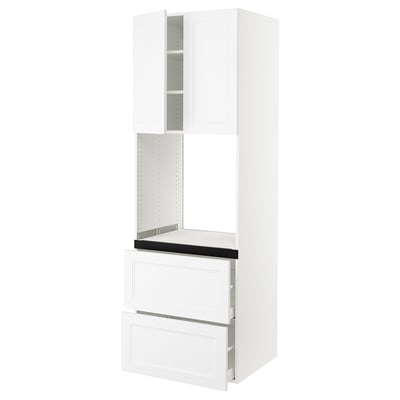 SEKTION / MAXIMERA Armoire haute four 2 tir/2 ptes, blanc/Axstad blanc mat, 30x24x90 "