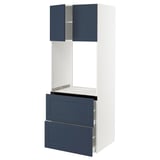 SEKTION / MAXIMERA Armoire haute four 2 tir/2 ptes, blanc Axstad/mat bleu, 30x24x80 "