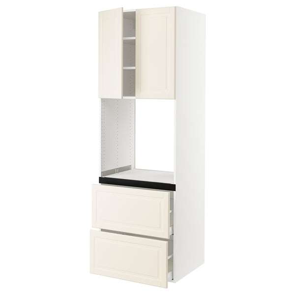 SEKTION / MAXIMERA Armoire haute four 2 tir/2 ptes, blanc/Bodbyn blanc cassé, 30x24x90 "