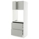 SEKTION / MAXIMERA Armoire haute four 2 tir/2 ptes, blanc/Havstorp gris clair, 30x24x80 "
