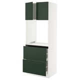 SEKTION / MAXIMERA Armoire haute four 2 tir/2 ptes, blanc/Havstorp vert profond, 30x24x80 "