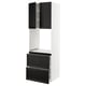 SEKTION / MAXIMERA Armoire haute four 2 tir/2 ptes, blanc/Lerhyttan teinté noir, 30x24x90 "