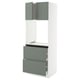 SEKTION / MAXIMERA Armoire haute four 2 tir/2 ptes, blanc/Nickebo gris -vert mat, 30x24x80 "