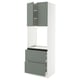 SEKTION / MAXIMERA Armoire haute four 2 tir/2 ptes, blanc/Nickebo gris -vert mat, 30x24x90 "