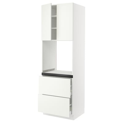 SEKTION / MAXIMERA Armoire haute four 2 tir/2 ptes, blanc/Vallstena blanc, 30x24x90 "