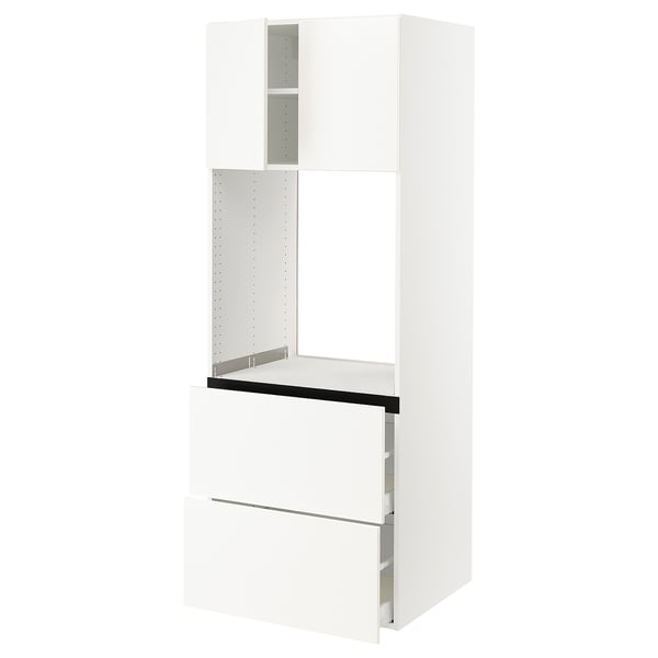 SEKTION / MAXIMERA Armoire haute four 2 tir/2 ptes, blanc/Veddinge blanc, 30x24x80 "