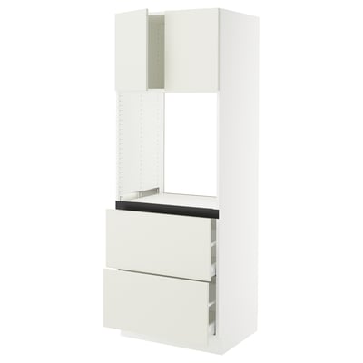 SEKTION / MAXIMERA Armoire haute four 2 tir/2 ptes, blanc/Veddinge blanc, 30x24x80 "