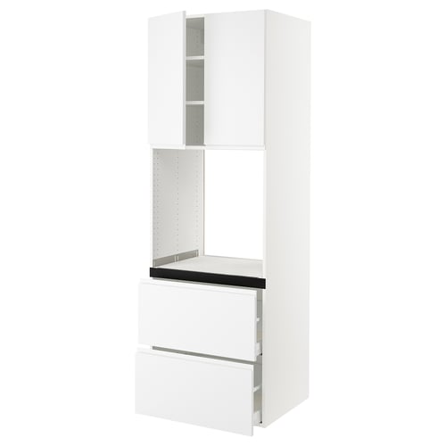 SEKTION / MAXIMERA Armoire haute four 2 tir/2 ptes, blanc/Voxtorp blanc mat, 30x24x90 "
