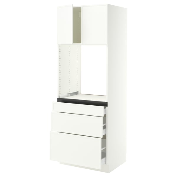 SEKTION / MAXIMERA Armoire haute four 3 tir/2 ptes, blanc/Aspudden blanc mat, 30x24x80 "