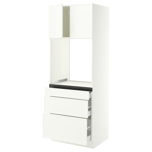 SEKTION / MAXIMERA Armoire haute four 3 tir/2 ptes, blanc/Aspudden blanc mat, 30x24x80 "