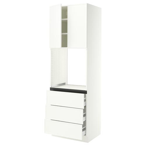SEKTION / MAXIMERA Armoire haute four 3 tir/2 ptes, blanc/Aspudden blanc mat, 30x24x90 "