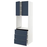 SEKTION / MAXIMERA Armoire haute four 3 tir/2 ptes, blanc Axstad/mat bleu, 30x24x90 "