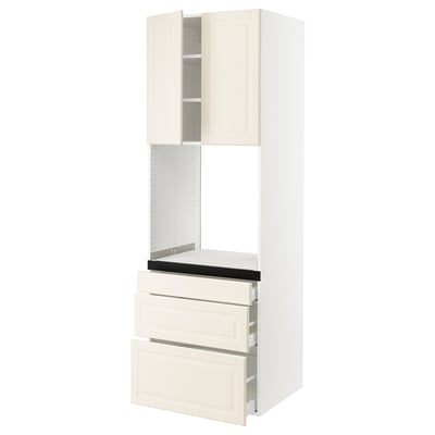 SEKTION / MAXIMERA Armoire haute four 3 tir/2 ptes, blanc/Bodbyn blanc cassé, 30x24x90 "