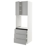 SEKTION / MAXIMERA Armoire haute four 3 tir/2 ptes, blanc/Bodbyn gris, 30x24x90 "
