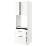 SEKTION / MAXIMERA Armoire haute four 3 tir/2 ptes, blanc Enköping/blanc effet bois, 30x24x90 "