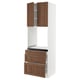 SEKTION / MAXIMERA Armoire haute four 3 tir/2 ptes, blanc Enköping/brun effet noyer, 30x24x90 "