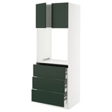 SEKTION / MAXIMERA Armoire haute four 3 tir/2 ptes, blanc/Havstorp vert profond, 30x24x80 "