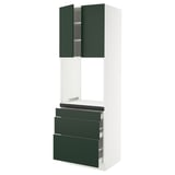 SEKTION / MAXIMERA Armoire haute four 3 tir/2 ptes, blanc/Havstorp vert profond, 30x24x90 "