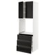 Option : SEKTION / MAXIMERA Armoire haute four 3 tir/2 ptes, blanc/Lerhyttan teinté noir, 30x24x90 "