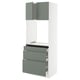 SEKTION / MAXIMERA Armoire haute four 3 tir/2 ptes, blanc/Nickebo gris -vert mat, 30x24x80 "