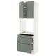 SEKTION / MAXIMERA Armoire haute four 3 tir/2 ptes, blanc/Nickebo gris -vert mat, 30x24x90 "