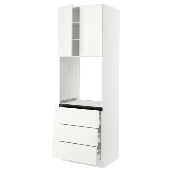 SEKTION / MAXIMERA Armoire haute four 3 tir/2 ptes, blanc/Vallstena blanc, 30x24x90 "