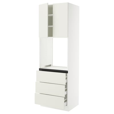 SEKTION / MAXIMERA Armoire haute four 3 tir/2 ptes, blanc/Veddinge blanc, 30x24x90 "