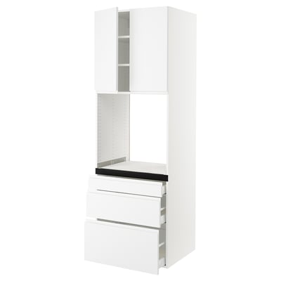 SEKTION / MAXIMERA Armoire haute four 3 tir/2 ptes, blanc/Voxtorp blanc mat, 30x24x90 "