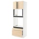 SEKTION / MAXIMERA Armoire haute four/m-o+2tir/2ptes, blanc/Askersund effet frêne clair, 30x24x90 "