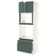 SEKTION / MAXIMERA Armoire haute four/m-o+2tir/2ptes, blanc/Aspudden gris-vert foncé, 30x24x90 "