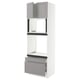 SEKTION / MAXIMERA Armoire haute four/m-o+2tir/2ptes, blanc/Bodbyn gris, 30x24x90 "