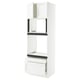 Option : SEKTION / MAXIMERA Armoire haute four/m-o+2tir/2ptes, blanc Enköping/blanc effet bois, 30x24x90 "