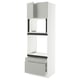 SEKTION / MAXIMERA Armoire haute four/m-o+2tir/2ptes, blanc/Havstorp gris clair, 30x24x90 "