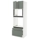 SEKTION / MAXIMERA Armoire haute four/m-o+2tir/2ptes, blanc/Nickebo gris -vert mat, 30x24x90 "