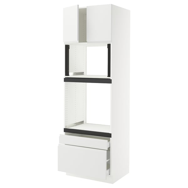 SEKTION / MAXIMERA Armoire haute four/m-o+2tir/2ptes, blanc/Voxtorp blanc mat, 30x24x90 "