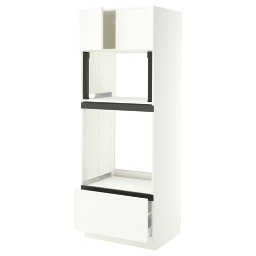 SEKTION / MAXIMERA Armoire haute four/micro+tir/2ptes, blanc/Aspudden blanc mat, 30x24x80 "