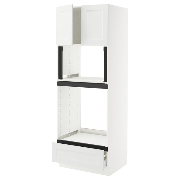 SEKTION / MAXIMERA Armoire haute four/micro+tir/2ptes, blanc/Axstad blanc mat, 30x24x80 "