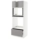 SEKTION / MAXIMERA Armoire haute four/micro+tir/2ptes, blanc/Bodbyn gris, 30x24x80 "