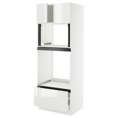 SEKTION / MAXIMERA Armoire haute four/micro+tir/2ptes, blanc/Ringhult blanc, 30x24x80 "